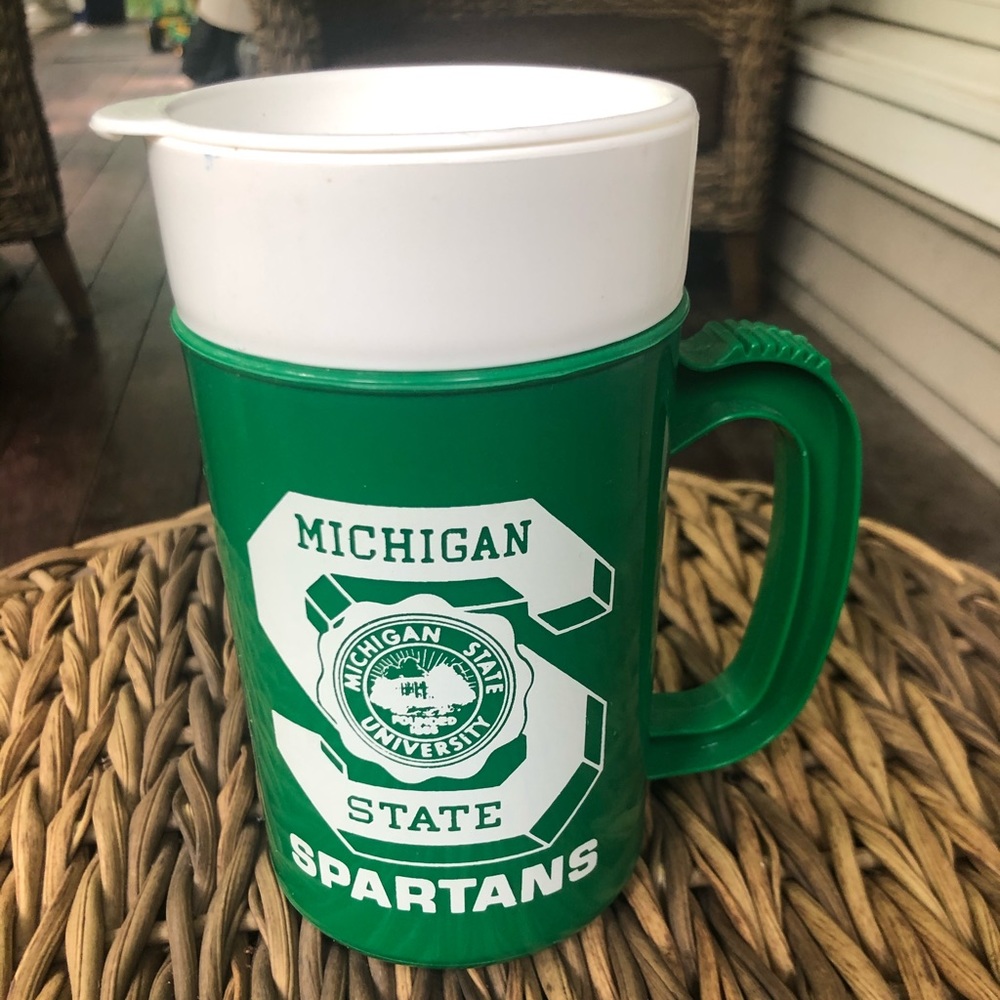 Vintage Michigan State travel coffee mug